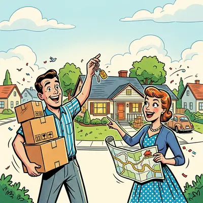 Moving Announcement Retro Cartoon preview