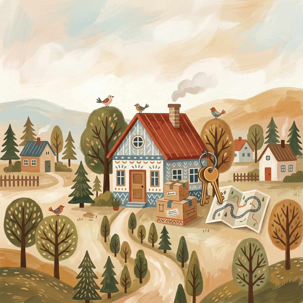 Moving Announcement Folk Art preview