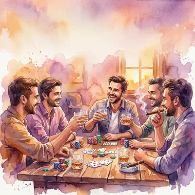 Bachelor Party Watercolor Sunset preview