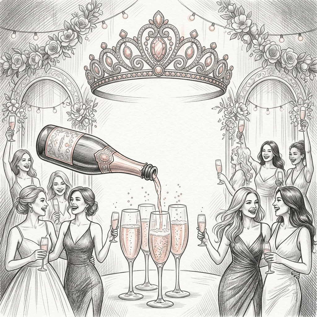 Bachelorette Party Pencil Drawing preview