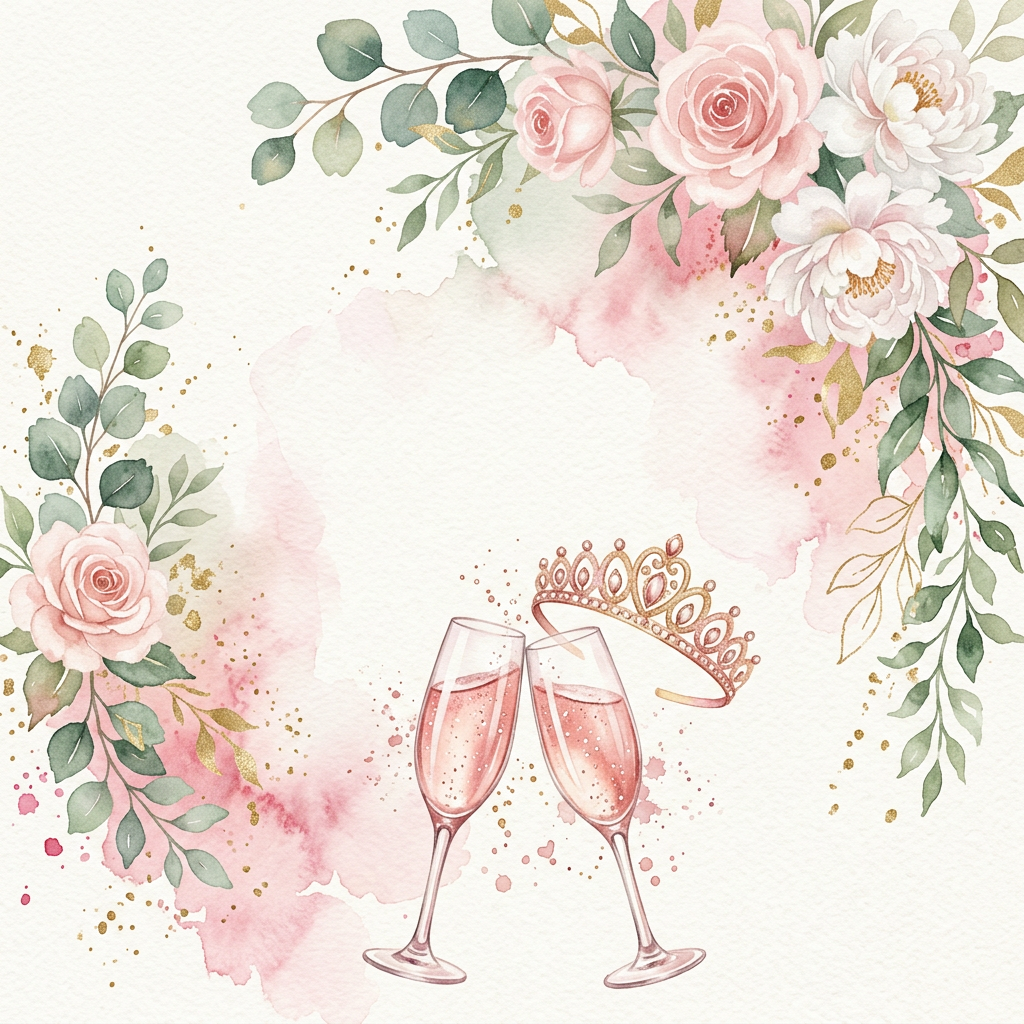 Bachelorette Party Watercolor Garden preview