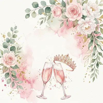 Bachelorette Party Watercolor Garden preview