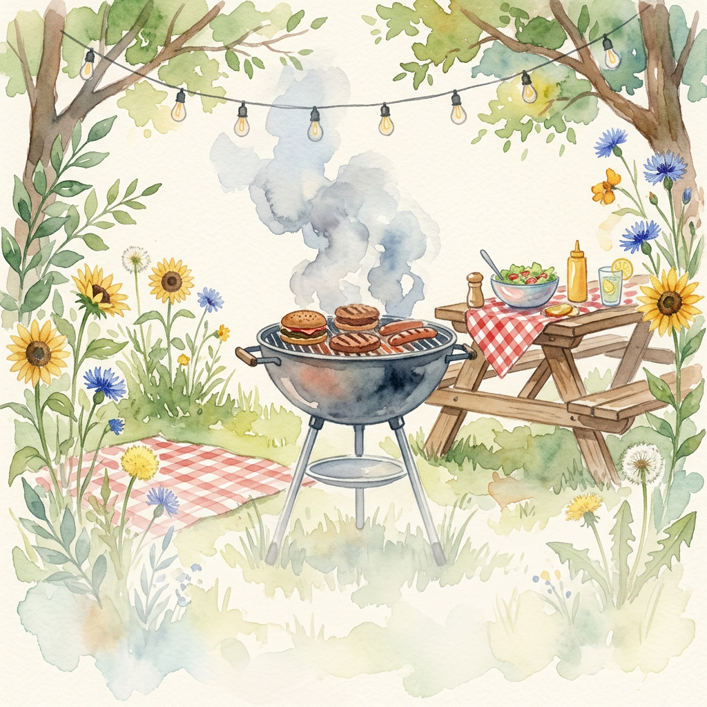 Bbq Cookout Watercolor Garden preview