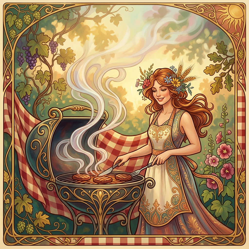 Bbq Cookout Art Nouveau preview