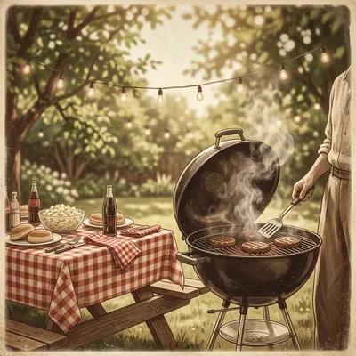 Bbq Cookout Sepia Nostalgia preview