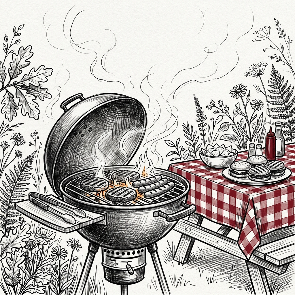 Bbq Cookout Ink Illustration preview