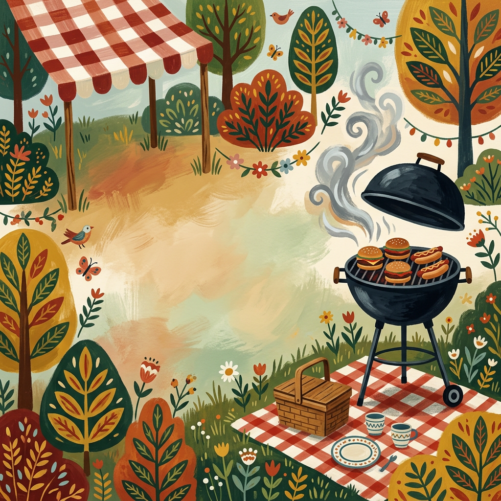 Bbq Cookout Folk Art preview