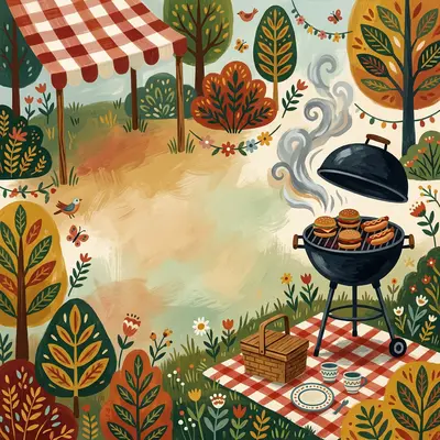 Bbq Cookout Folk Art preview