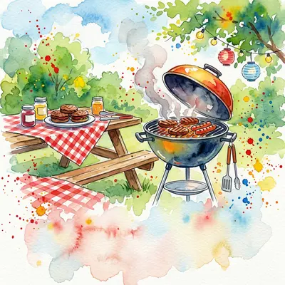 Bbq Cookout Watercolor Whimsy preview
