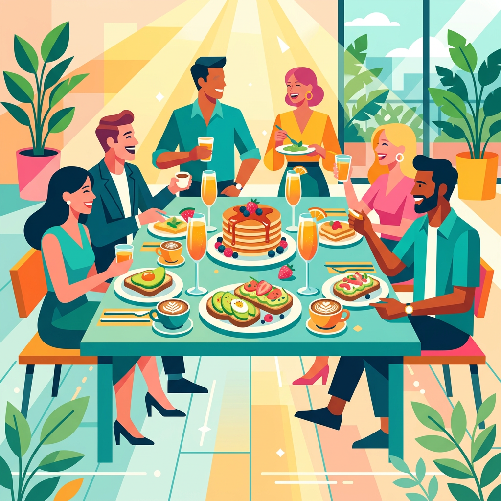Brunch Gathering Flat Design preview