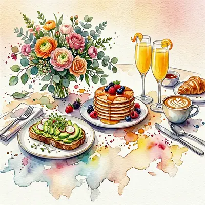 Brunch Gathering Watercolor Garden preview