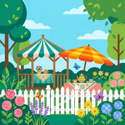 Garden Party Flat Design preview