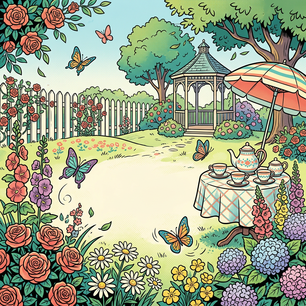 Garden Party Retro Cartoon preview