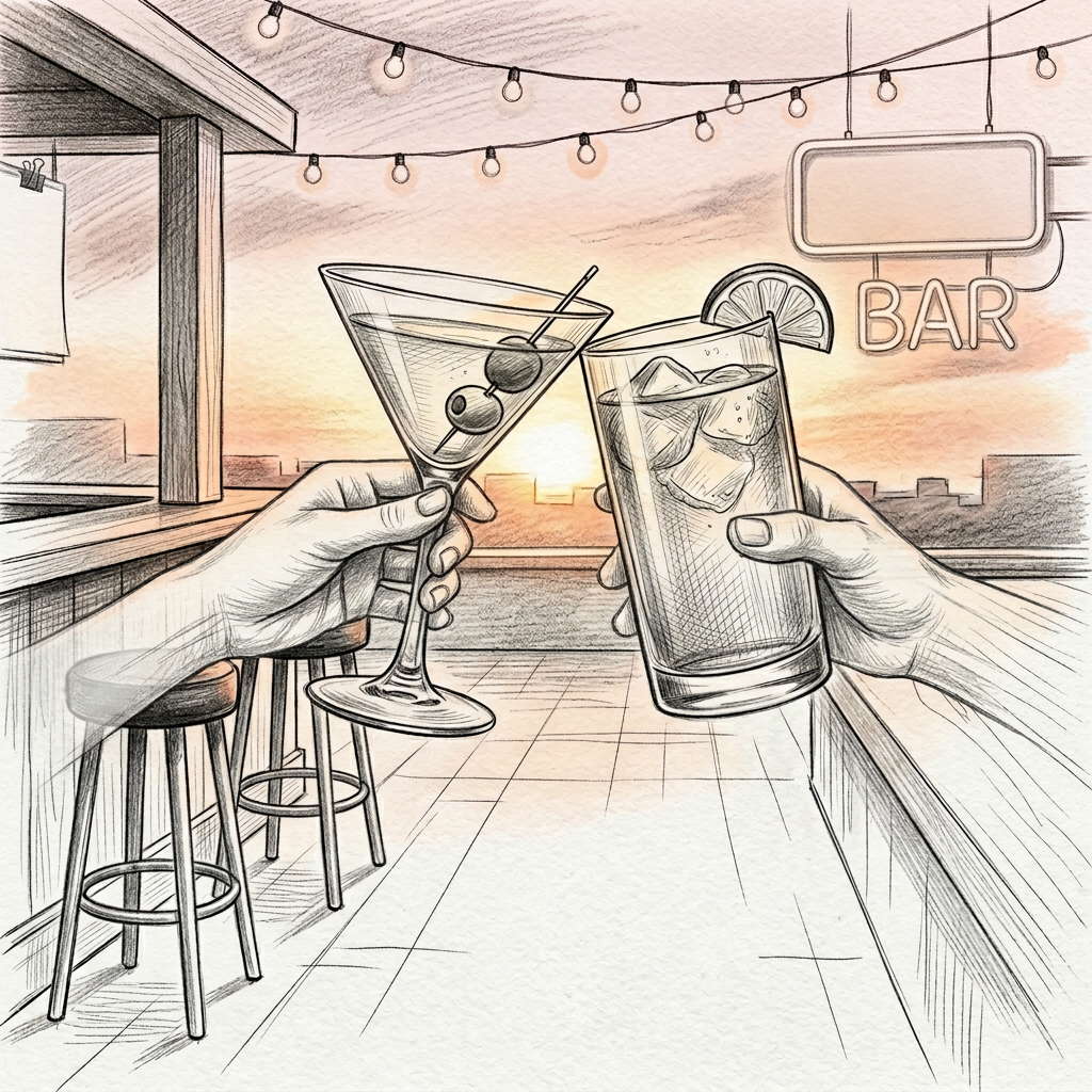 Happy Hour Pencil Drawing preview