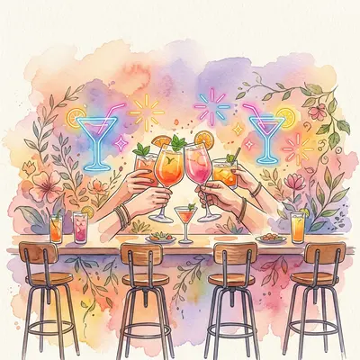 Happy Hour Watercolor Garden preview