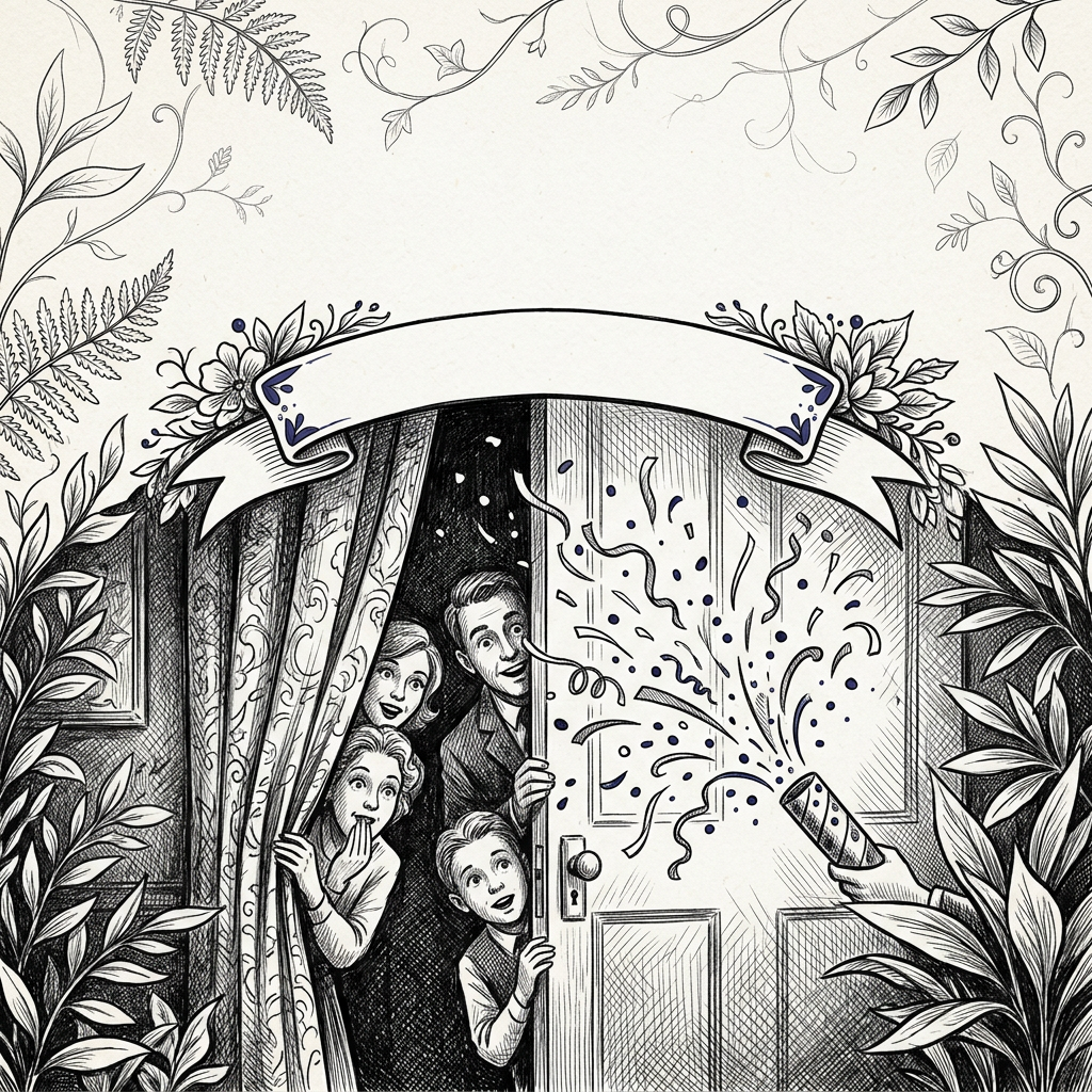 Surprise Party Ink Illustration preview