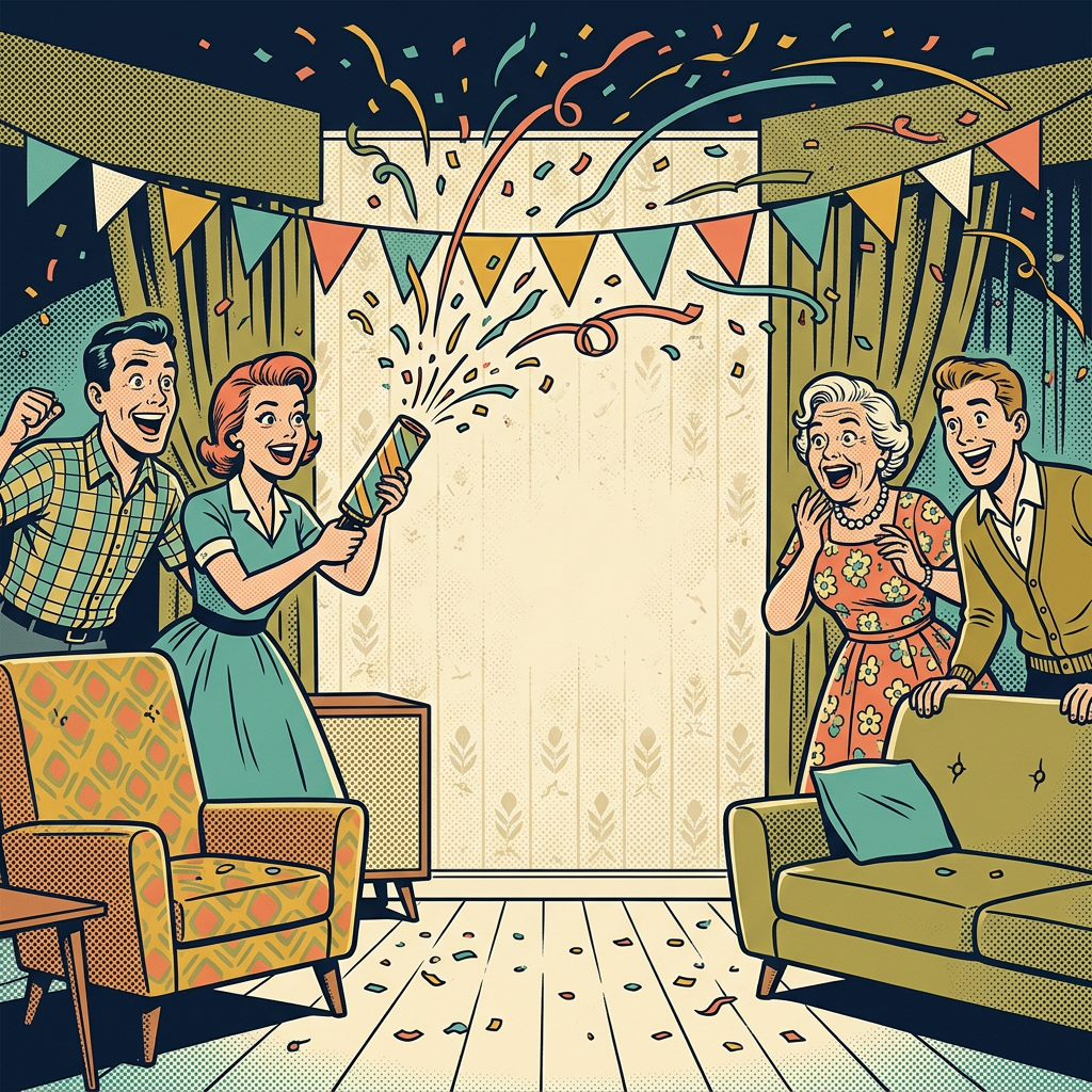 Surprise Party Retro Cartoon preview