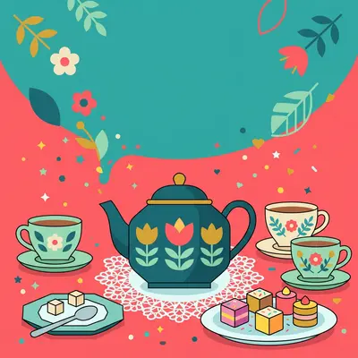 Tea Party Flat Design preview
