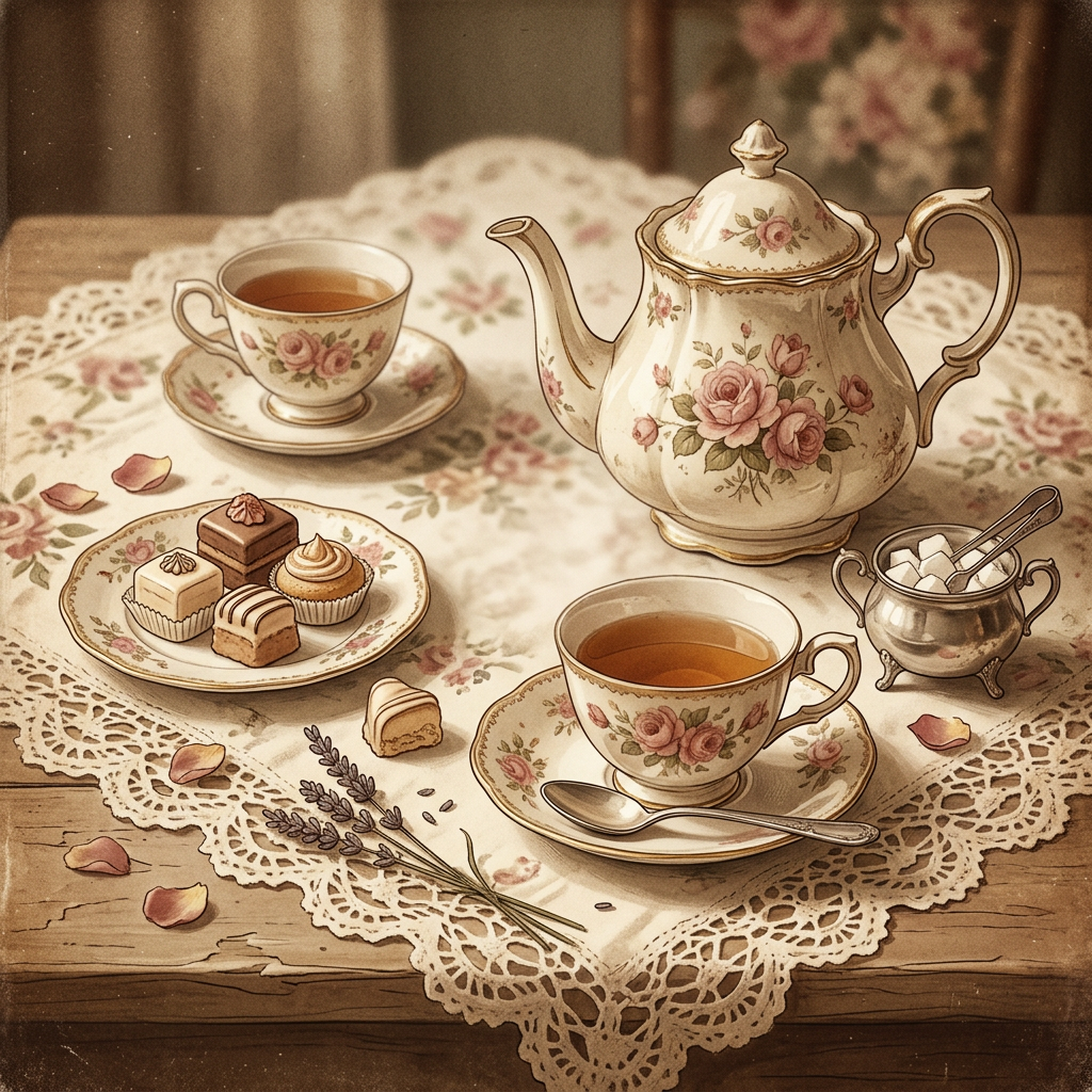 Tea Party Sepia Nostalgia preview