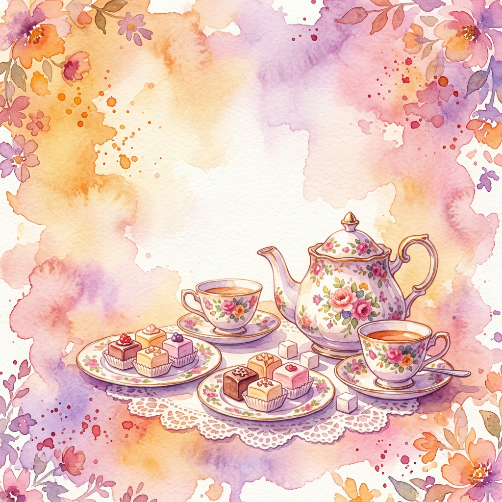 Tea Party Watercolor Sunset preview