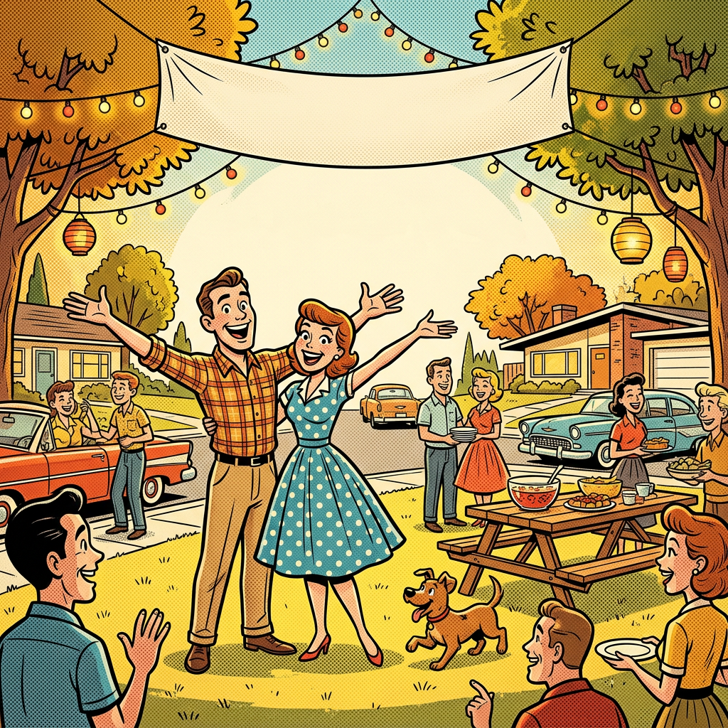 Welcome Party Retro Cartoon preview