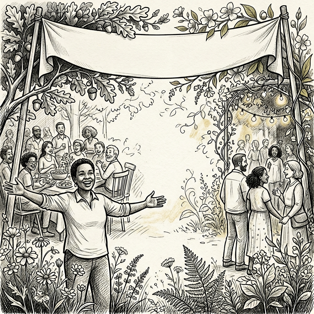 Welcome Party Ink Illustration preview