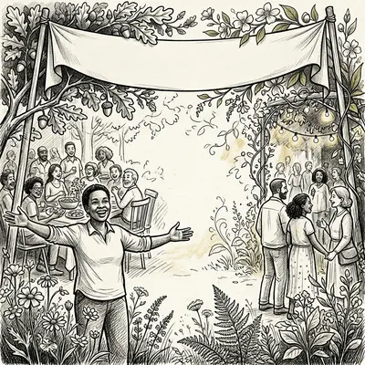 Welcome Party Ink Illustration preview