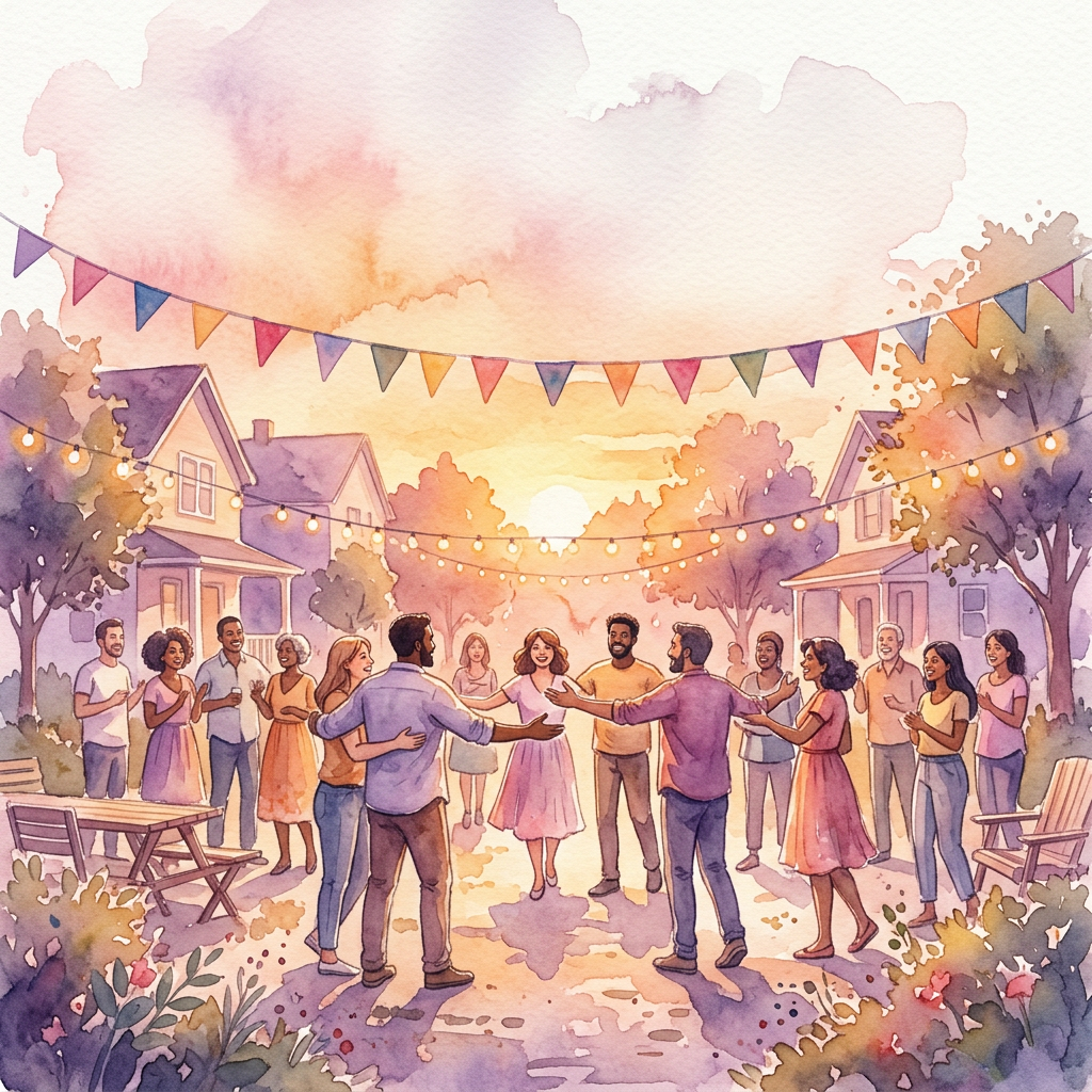Welcome Party Watercolor Sunset preview