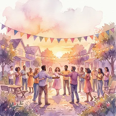 Welcome Party Watercolor Sunset preview