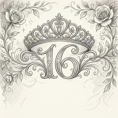 Sweet Sixteen Pencil Drawing preview