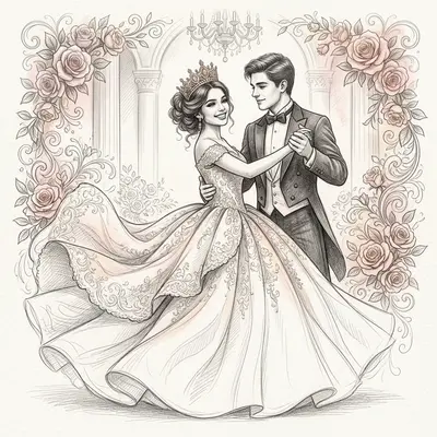 Quinceañera Pencil Drawing preview