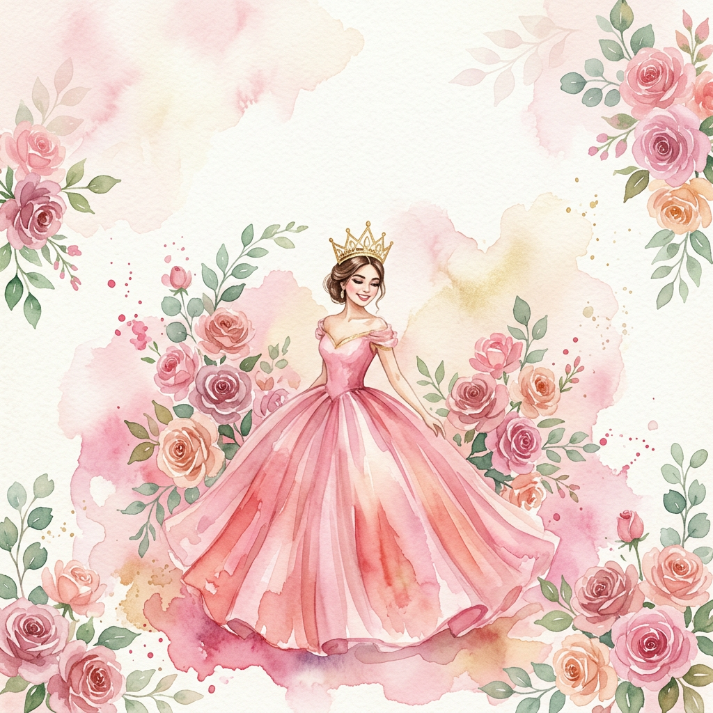 Quinceañera Watercolor Garden preview