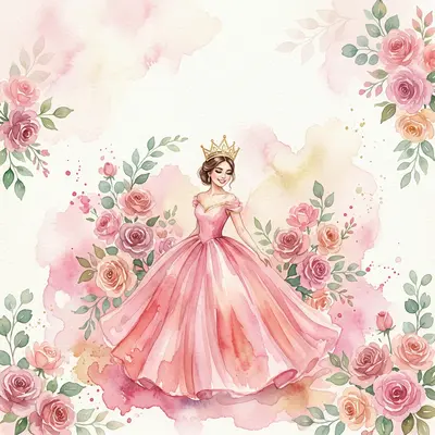 Quinceañera Watercolor Garden preview