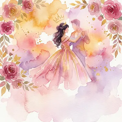 Quinceañera Watercolor Sunset preview