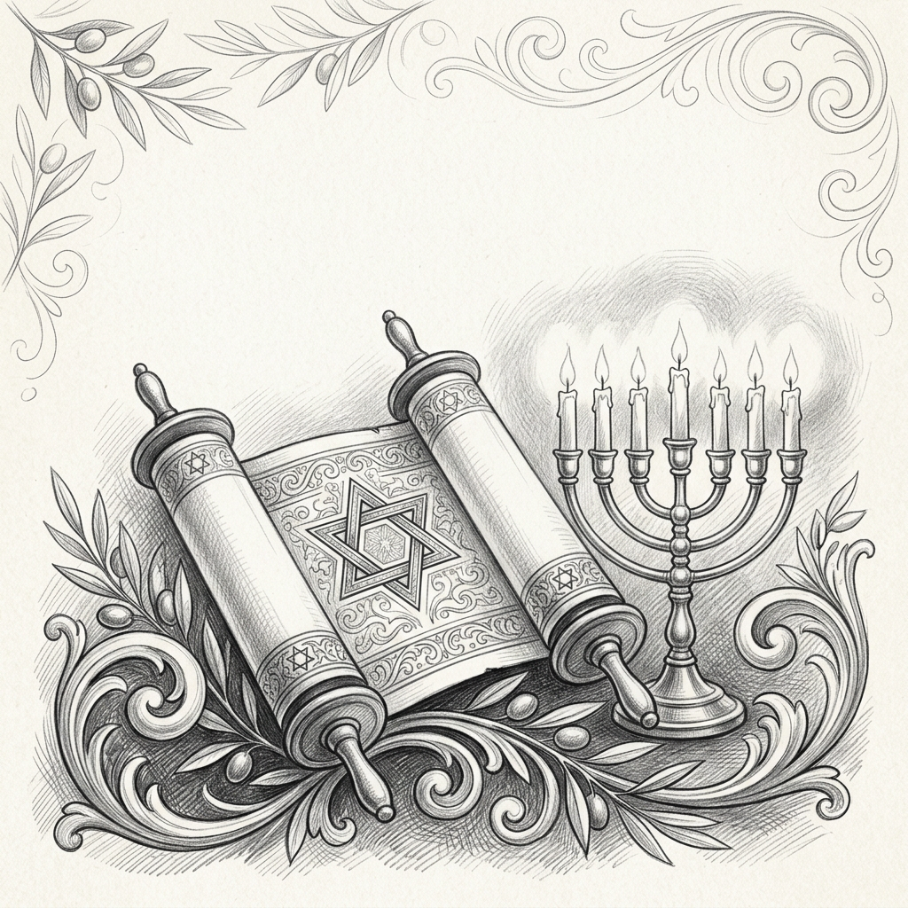 Bar/bat Mitzvah Pencil Drawing preview