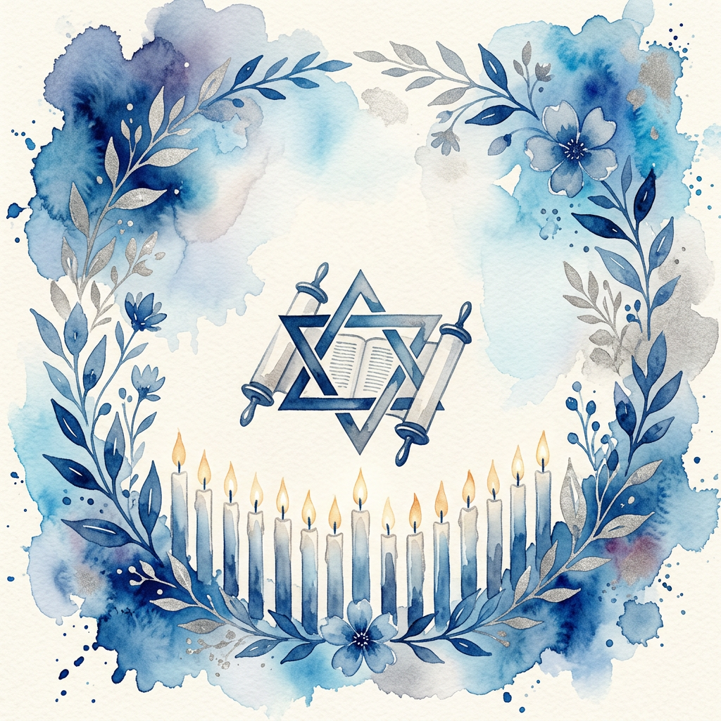 Bar/bat Mitzvah Watercolor Garden preview