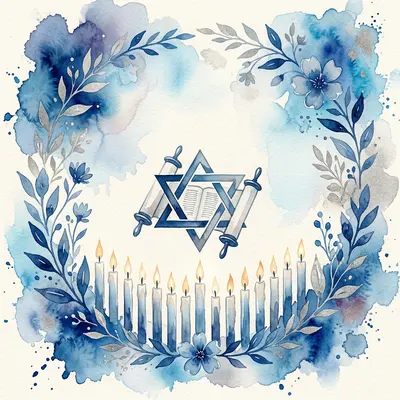 Bar/bat Mitzvah Watercolor Garden preview