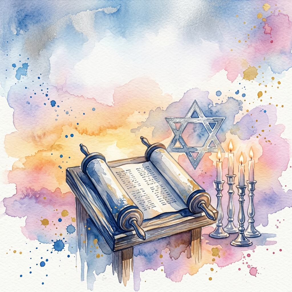 Bar/bat Mitzvah Watercolor Sunset preview