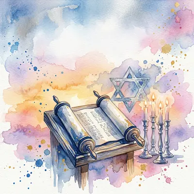Bar/bat Mitzvah Watercolor Sunset preview