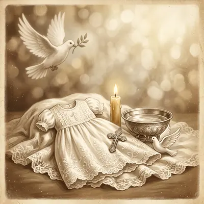 Baptism Christening Sepia Nostalgia preview