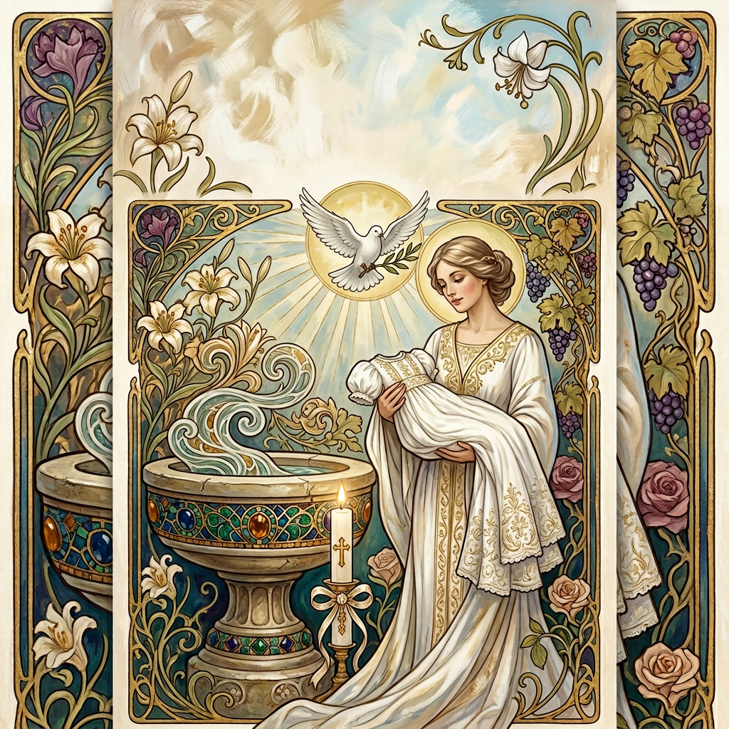 Baptism Christening Art Nouveau preview
