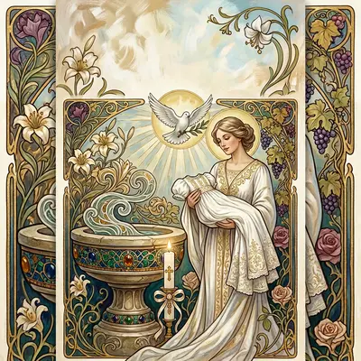 Baptism Christening Art Nouveau preview
