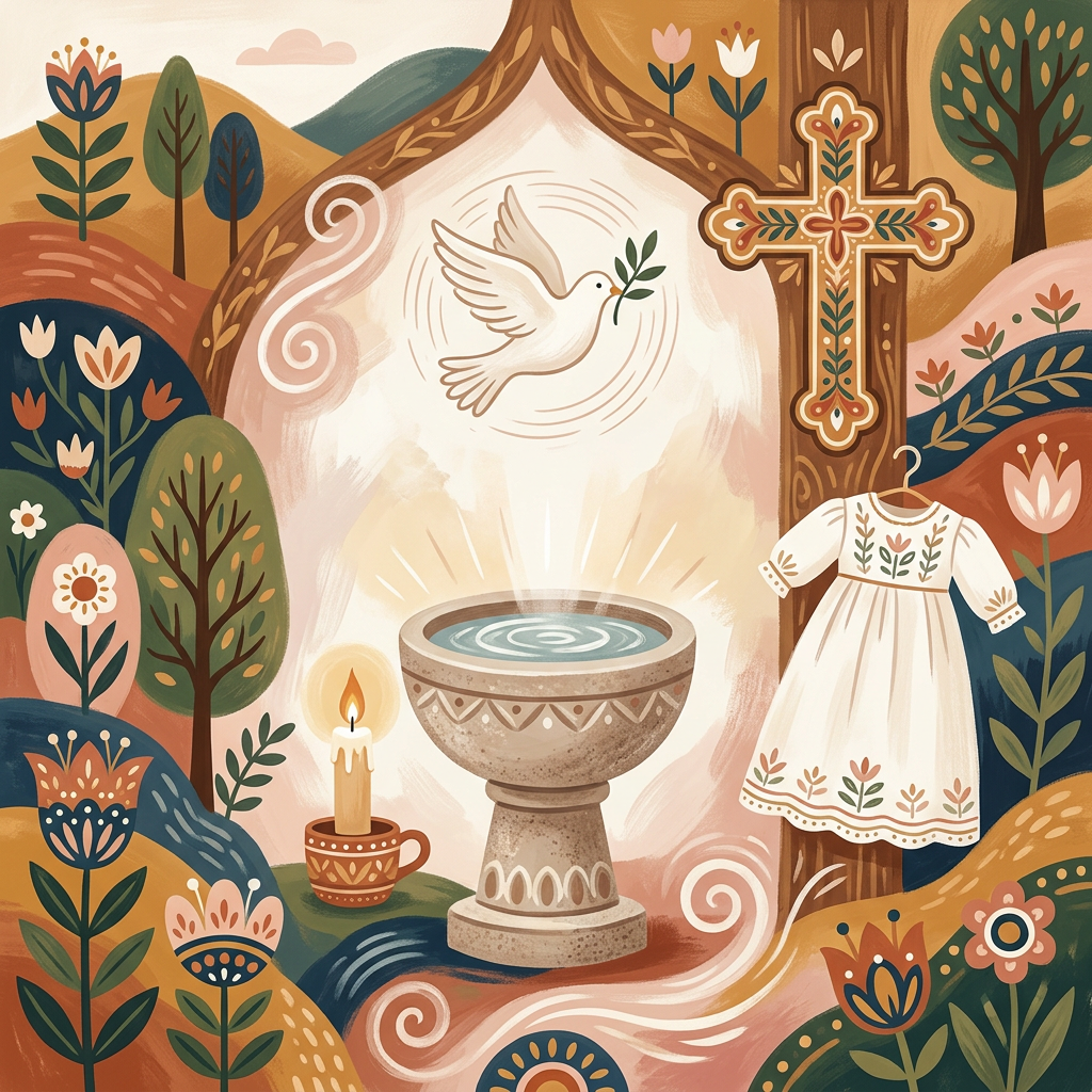 Baptism Christening Folk Art preview