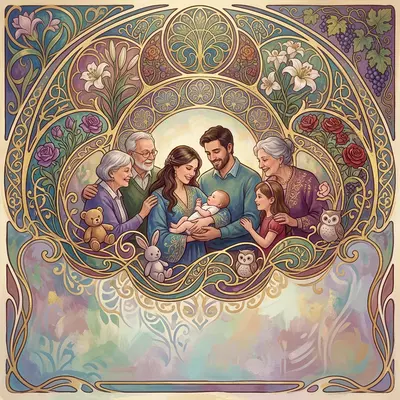 Baby Naming Ceremony Art Nouveau preview