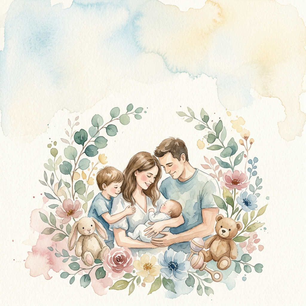 Baby Naming Ceremony Watercolor Garden preview