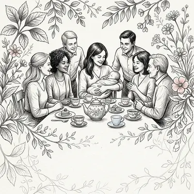 Sip And See Ink Illustration preview