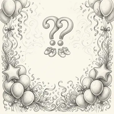 Gender Reveal Party Pencil Drawing preview