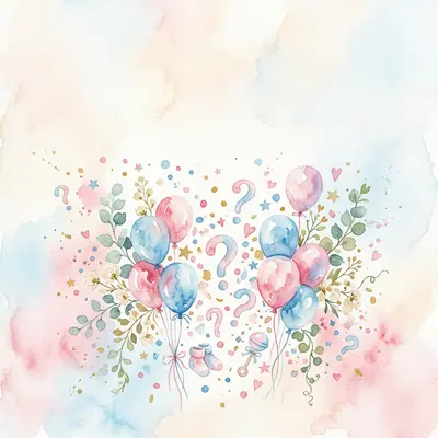 Gender Reveal Party Watercolor Garden preview