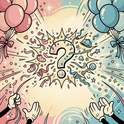 Gender Reveal Party Retro Cartoon preview