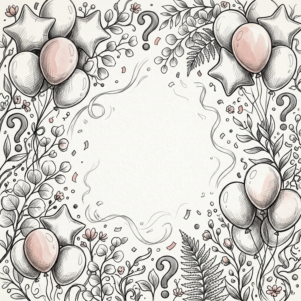 Gender Reveal Party Ink Illustration preview